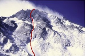 Vägen ner på skidor